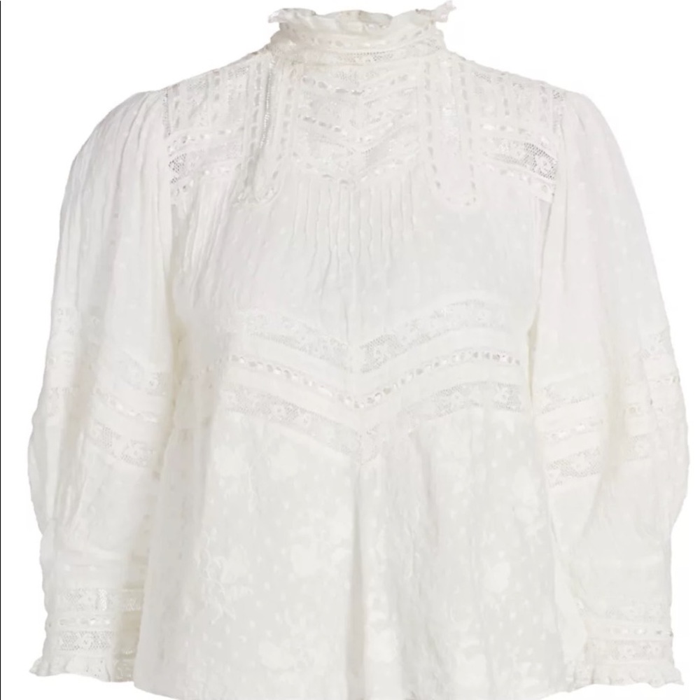 LoveShackFancy Shelly High-Neck Top - Picture 2 of 13